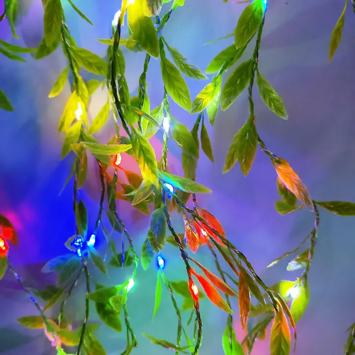Multicolour 3 m Leaf Curtain String Lights by Roxmac