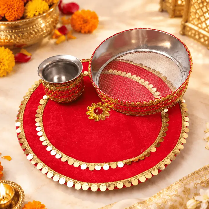 Shubh Red Karwa Chauth Set by MyRoyals